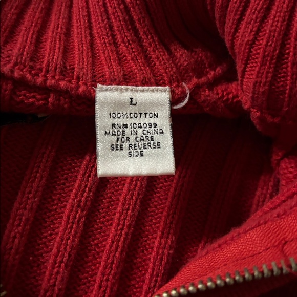 Red Ribbed Women’s Sweater - Picture 2 of 3